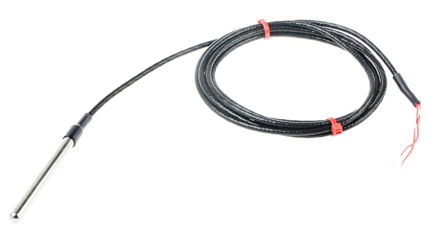 RS PRO PT100 RTD Sensor, 6mm Dia, 75mm Long, 4 Wire, Probe, Class B +250°C Max