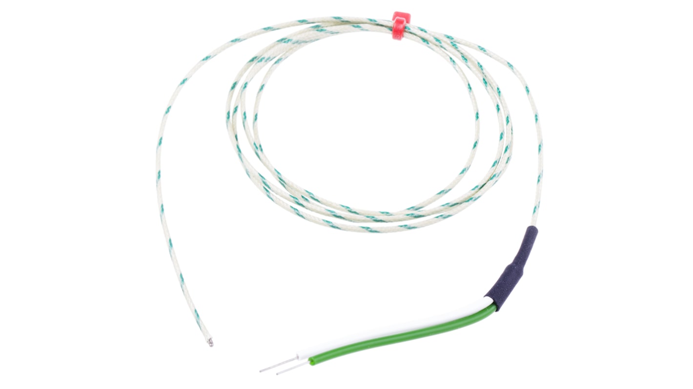 RS PRO Type K Exposed Junction Thermocouple 1m Length, 1/0.508mm Diameter → +350°C