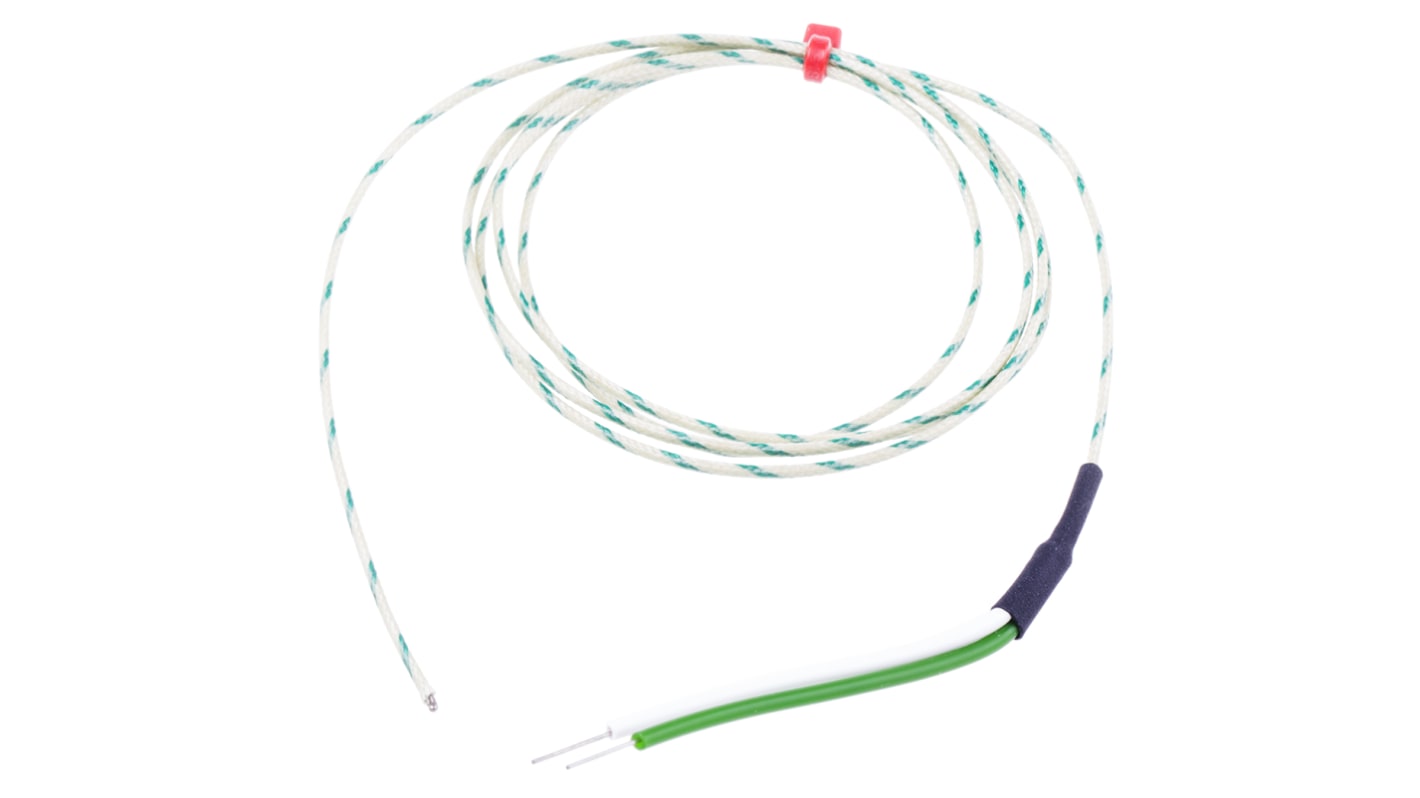 Thermocouple à jonction exposée RS PRO type K Ø 1/0.508mm, L 1m, +350°C max à Raccord dénudé