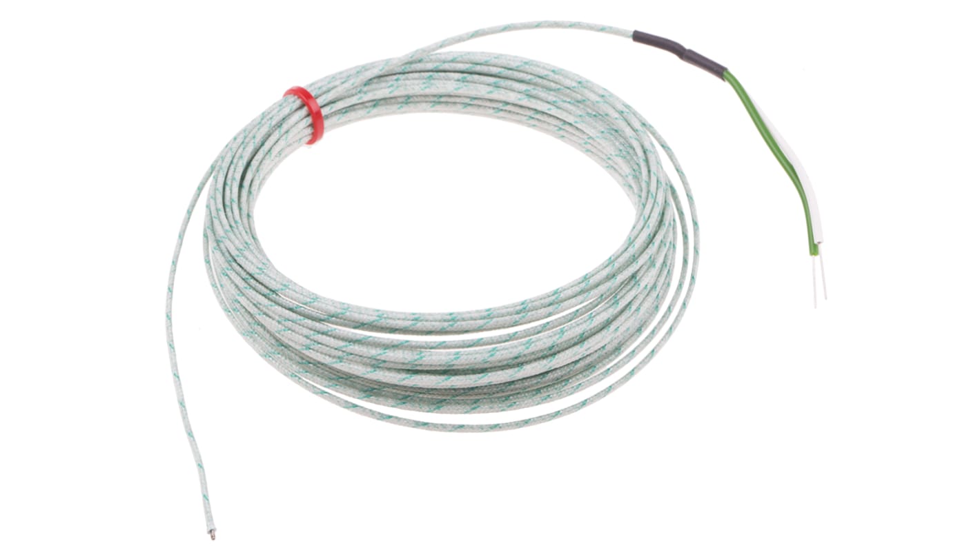 Termopar tipo K RS PRO, Ø sonda 1/0.508mm x 10m, temp. máx +350°C, cable de 10m, conexión Extremo de cable pelado