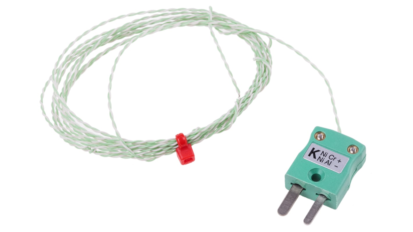 RS PRO Type K Thermocouple 2m Length, 1/0.2mm Diameter → +250°C