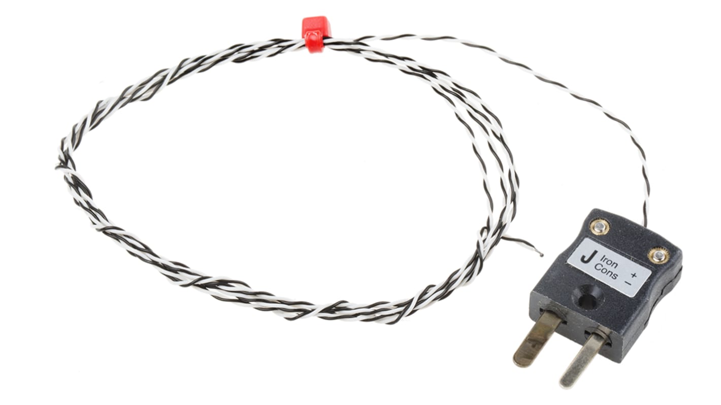 RS PRO Type J Exposed Junction Thermocouple 1m Length, 1/0.2mm Diameter → +250°C