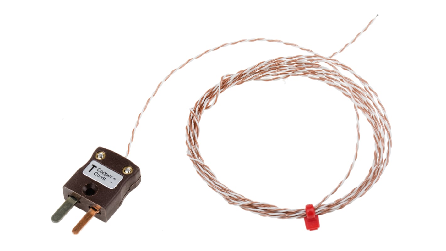 RS PRO Type T Thermocouple 2m Length, 1/0.2mm Diameter → +250°C