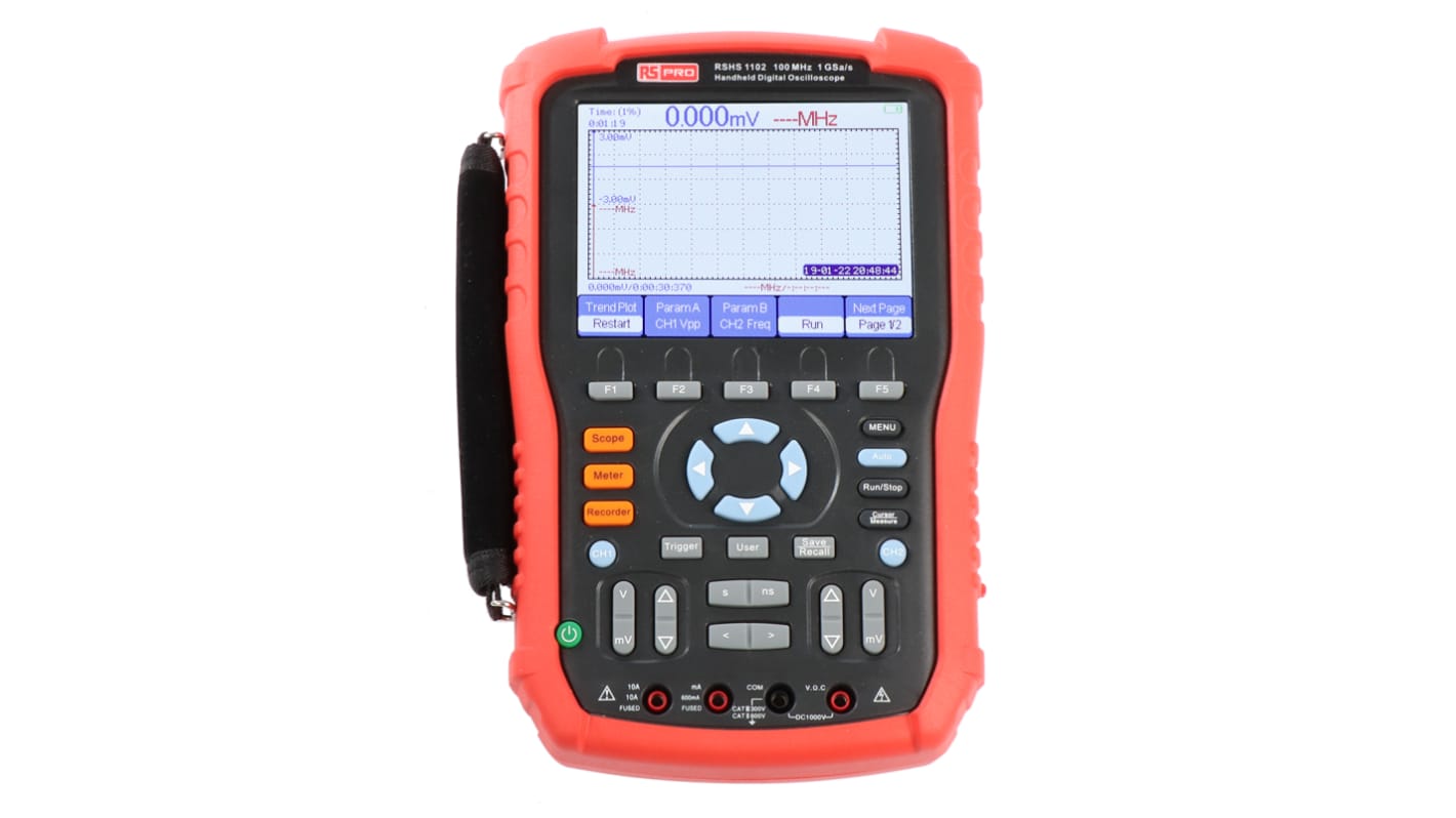 RS PRO RSHS1102 Digital Handheld Oscilloscope, 2 Analogue Channels ...