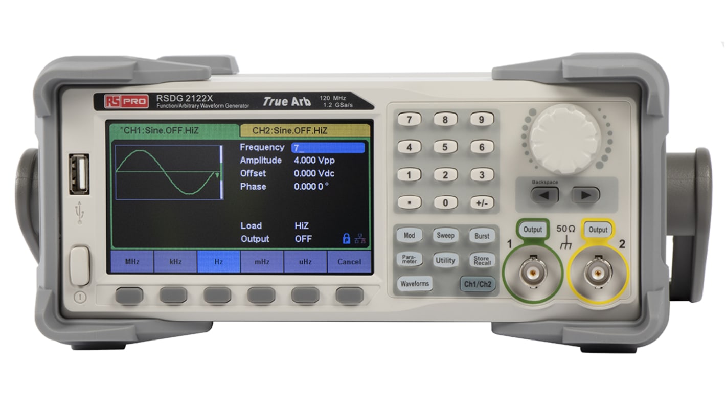 RS PRO Arbiträr-Funktionsgenerator mit LCD Arbiträr-Wellenform, 120MHz / 20V ss, LAN, USB-Gerät, USB-Host