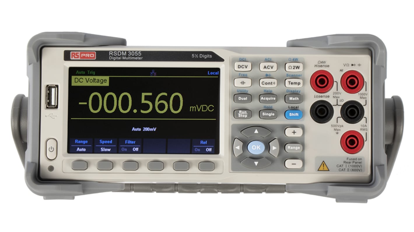 RS PRO RSDM3055, Tisch Digital Multimeter, CAT I, CAT II 750V ac / 10A ac, 100MΩ