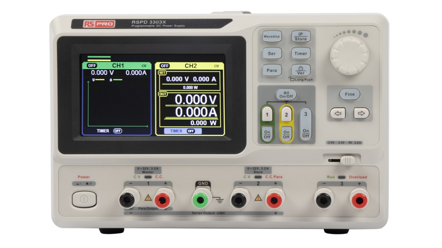 Alimentation de laboratoire, 0 → 32V, 3.2A, 3 sorties 220W