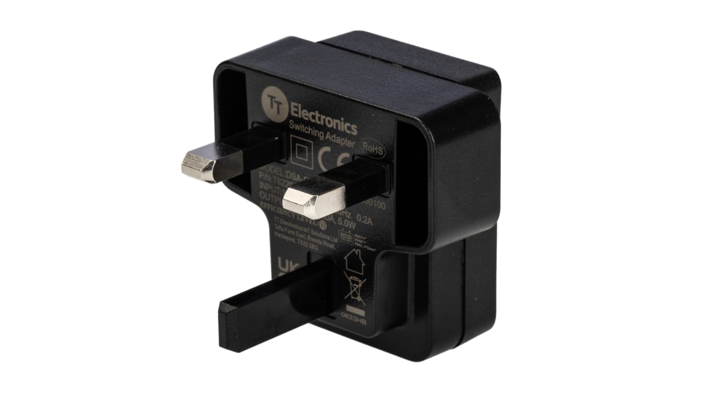 RS PRO Steckernetzteil AC/DC-Adapter 5W, 100V ac, 5V dc / 1A, UK-Netzstecker