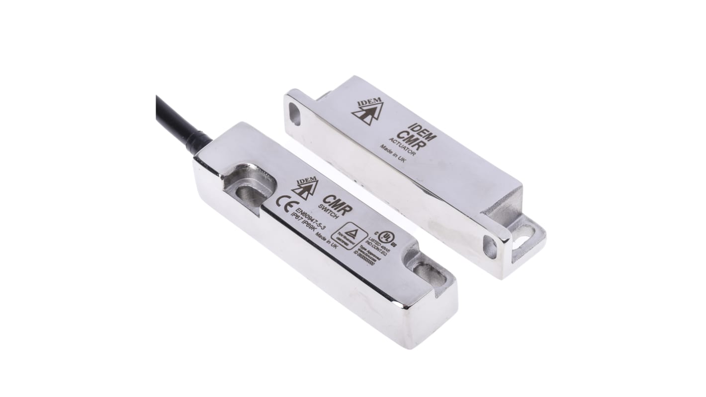 Interruptor sin contacto IDEM HYGIEMAG CMR, 2NC, contacto aux. NA, 250V ac, 1000mA, IP67, IP69K