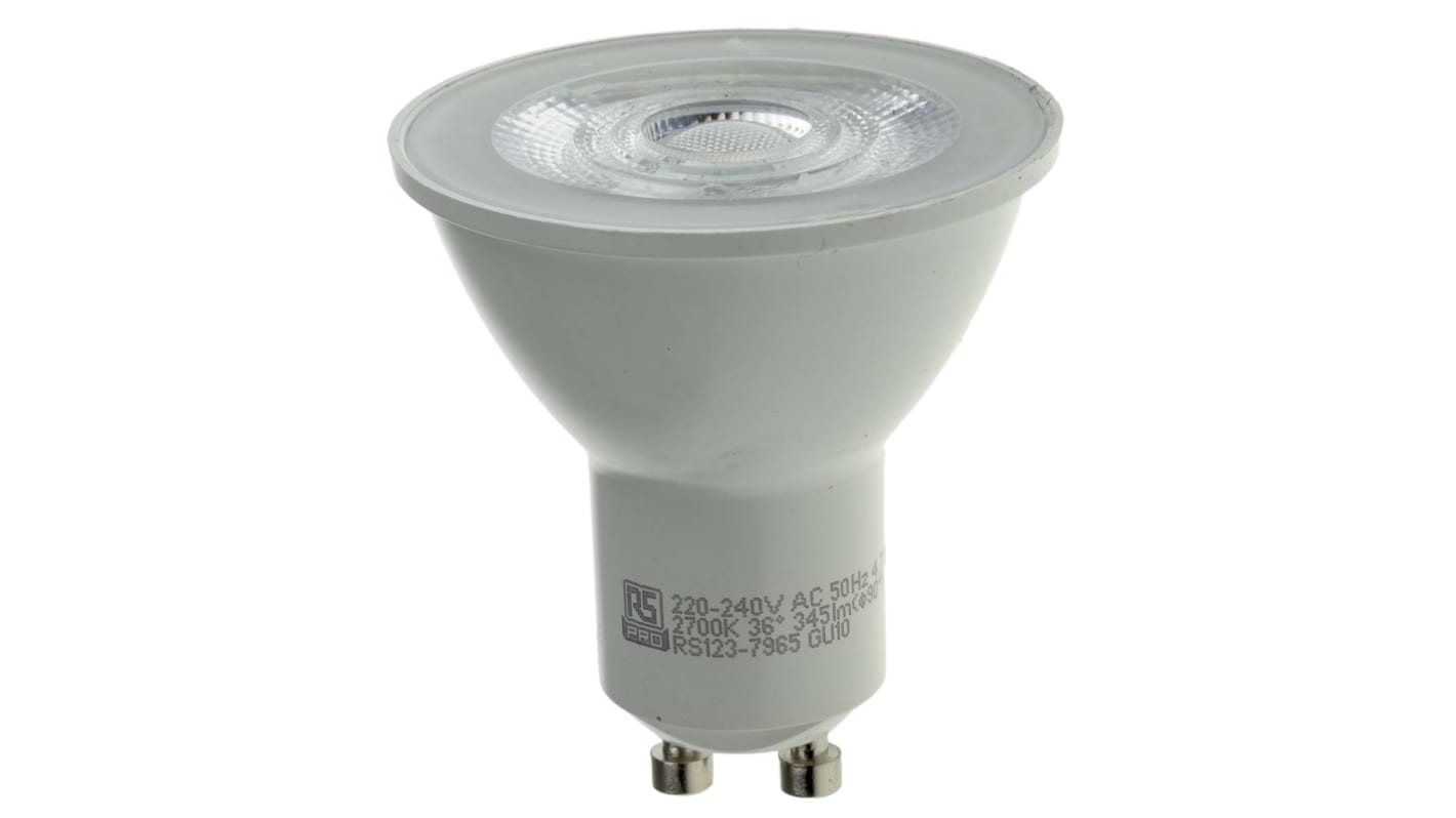 RS PRO LED-Reflektorlampe, 220 → 240 V, 4,7 W entsprechend 50W / 345 lm, GU10, Warmweiß 2700K, Ø 50mm