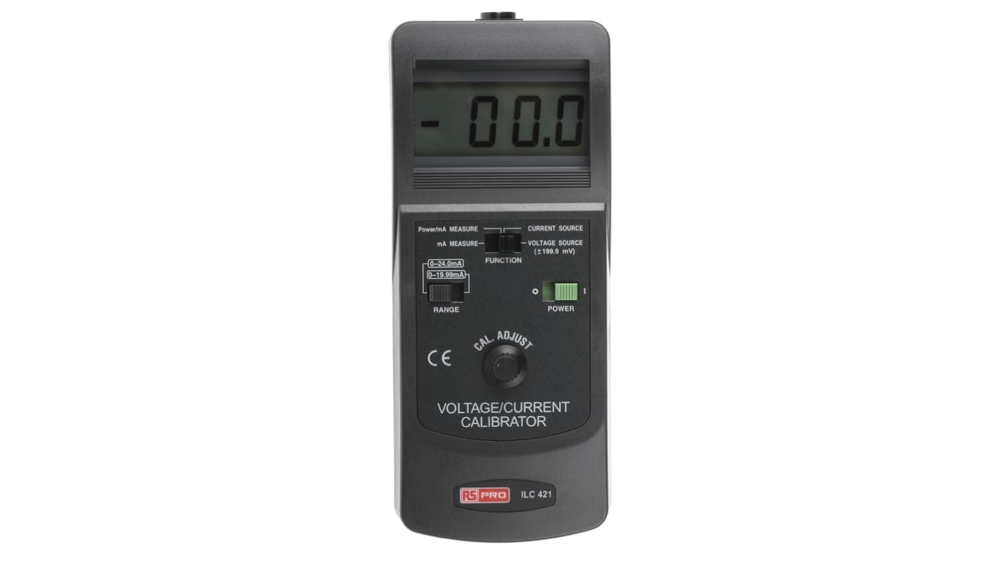 RS PRO CC421-G Current & Voltage Calibrator, Max Voltage +199.9mV dc, Max Current 24mA