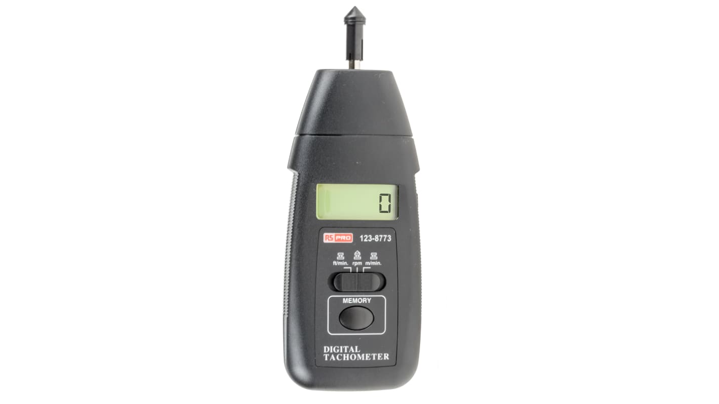 RS PRO DT-2235B LCD Tachometer, 0.5U/min → 19999U/min, ±0,05 %