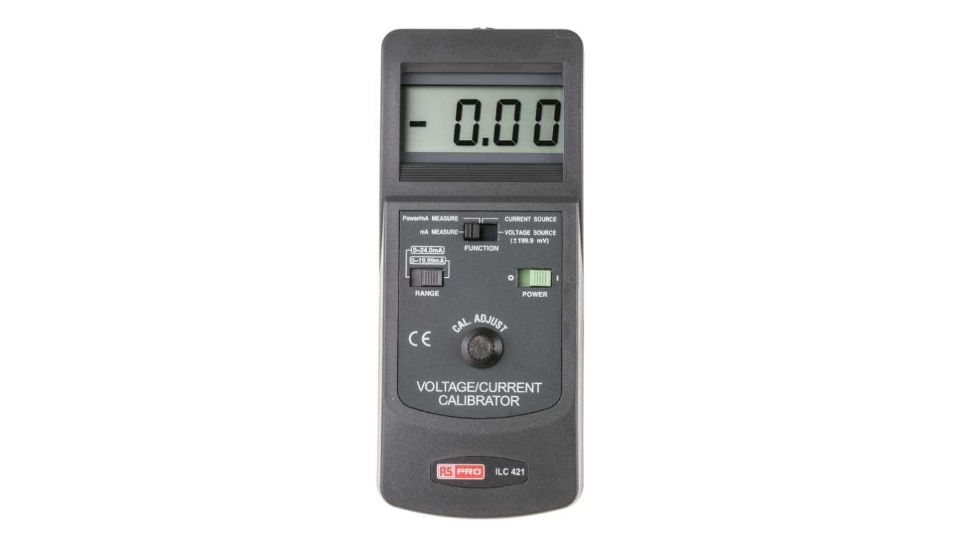 RS PRO CC421-G Current & Voltage Calibrator, Max Voltage +199.9mV dc, Max Current 24mA, RS Calibration