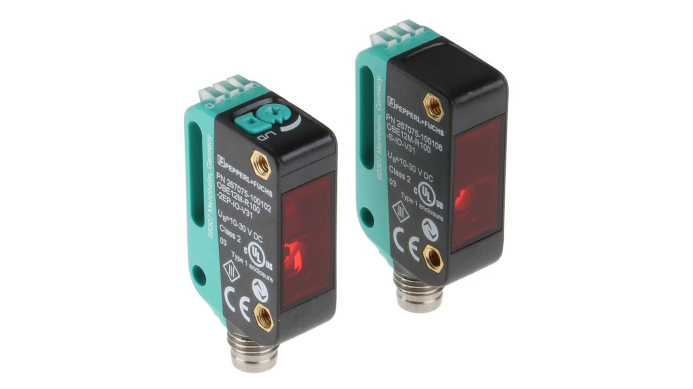 OBE12MR100S2EPIOV31 Pepperl + Fuchs Through Beam Photoelectric Sensor, Block Sensor, 0 →