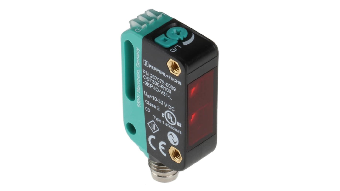 Pepperl + Fuchs Background Suppression Photoelectric Sensor, Block Sensor, 7 mm → 300 mm Detection Range IO-LINK