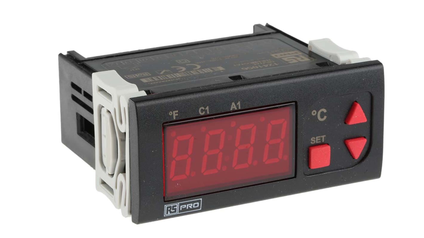 Regulator temperatury wł./wył. RS PRO Uz: 230 V AC wyjście Przekaźnik 2-wyjściowy wejście NTC 77 x 35mm