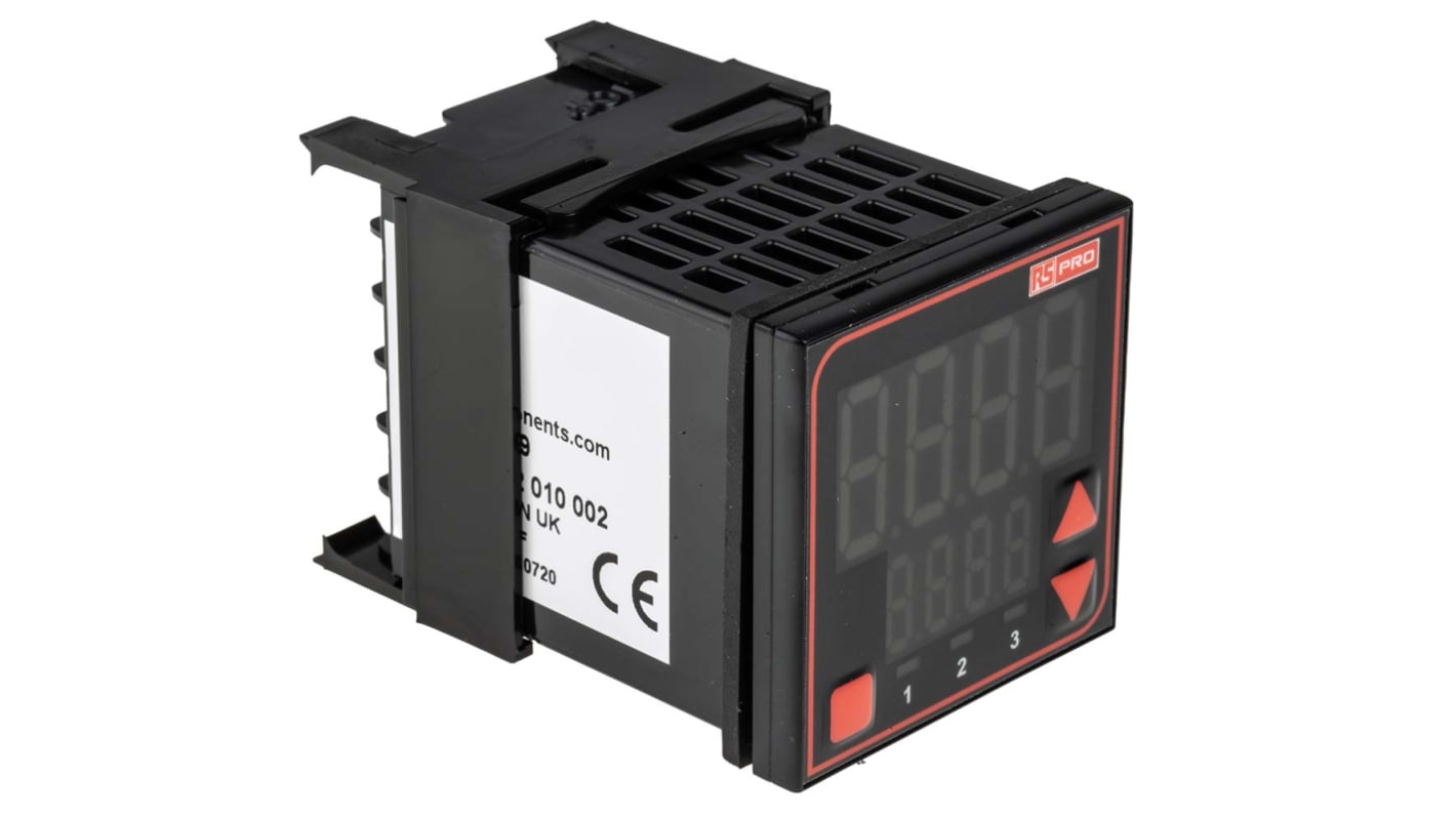 RS PRO PID temperaturregulator med 3 Relæ Udgange, Størrelse: 48 x 48mm, 24 V ac/dc