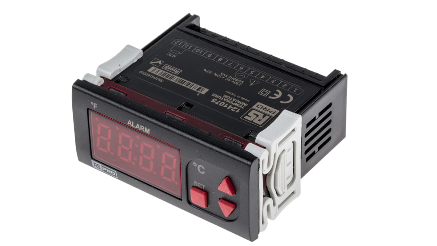 RS PRO Panel Mount Temperature Indicator, 77 x 35mm 1 Input, 230 V ac Supply Voltage