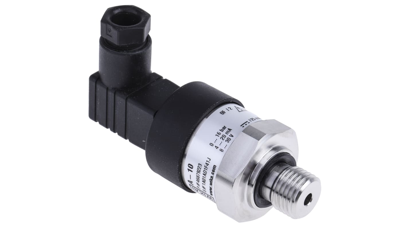 WIKA A-10 Series Pressure Sensor, 0bar Min, 16bar Max, Analogue Output