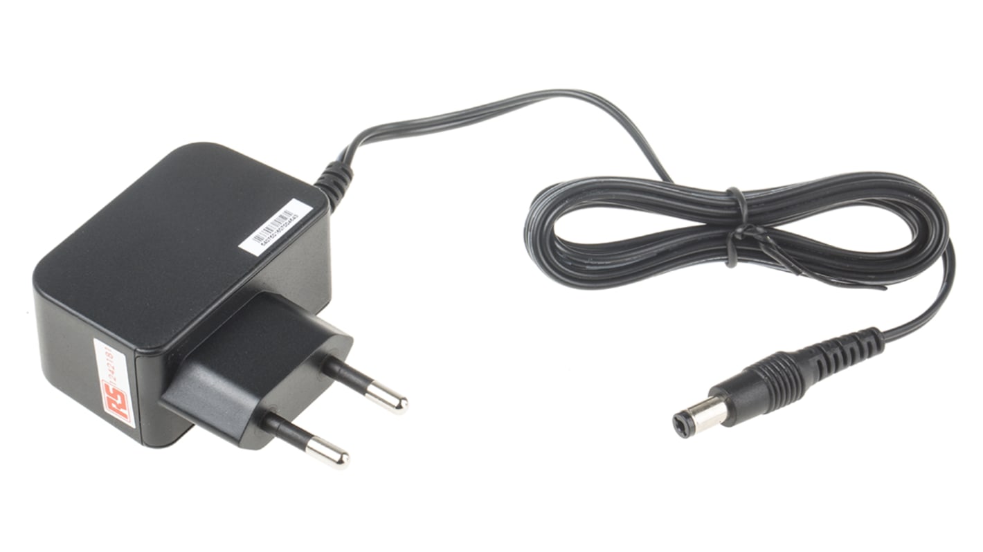 RS PRO 7.5W Plug-In AC/DC Adapter 12V dc Output, 630mA Output