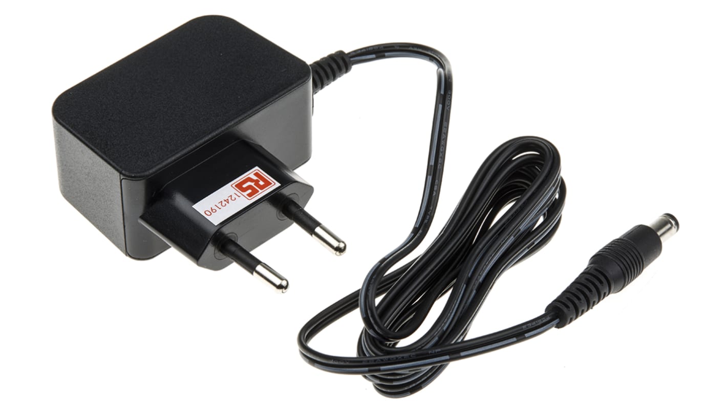 RS PRO 12V dc AC/DC-adapter, AC/DC-adapter, 1A, 12W, EU-stik