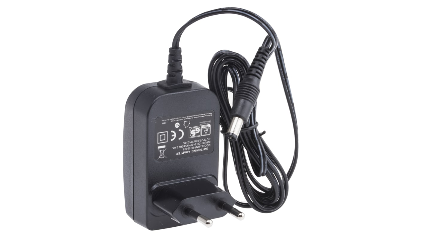 Adaptador AC/DC RS PRO 100 V ac, 110 V ac, 115 V ac, 120 V ac, 127 V ac, 220 V ac, 230 V ac, 240 V ac, 9V dc, 1 salida,