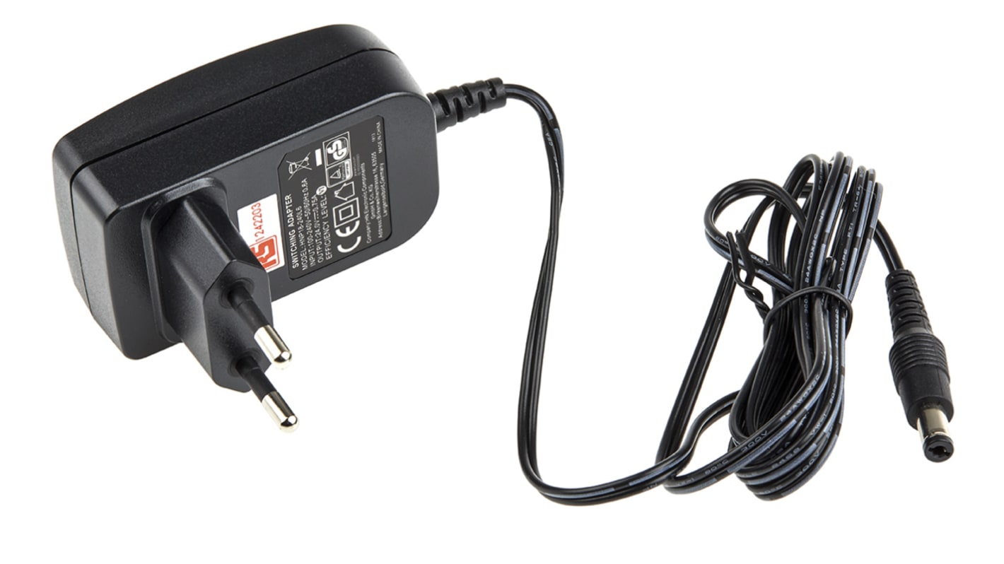 RS PRO 18W Plug-In AC/DC Adapter 24V dc Output, 750mA Output