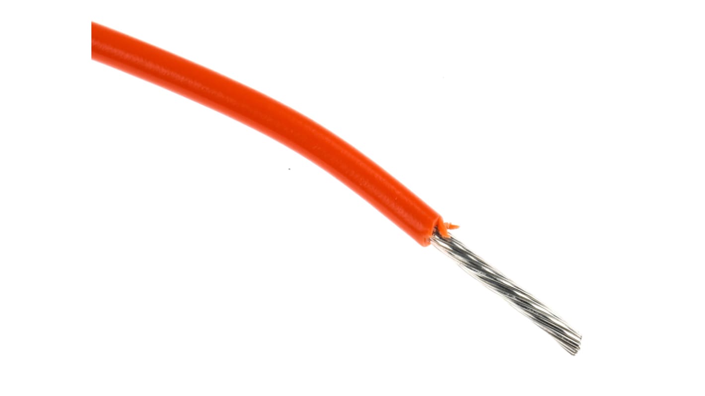 Alpha Wire Einzeladerleitung 0.81 mm², 18 AWG 305m Orange PVC isoliert Ø 2.01mm 16/0,25 mm Litzen UL1007