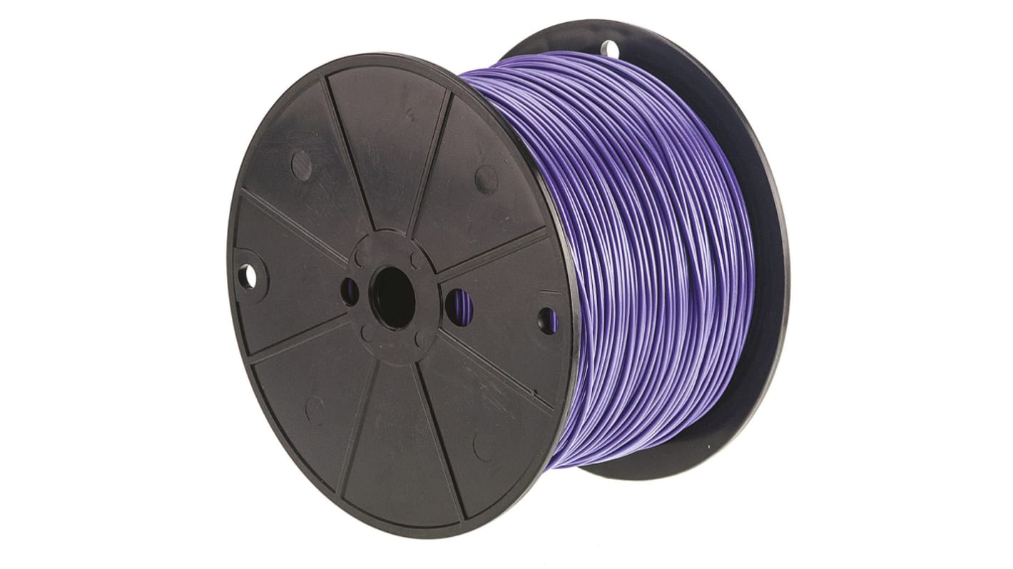 Alpha Wire Hook-up Wire PVC Series Purple 0.81 mm² Hook Up Wire, 18 AWG, 16/0.25 mm, 305m, PVC Insulation
