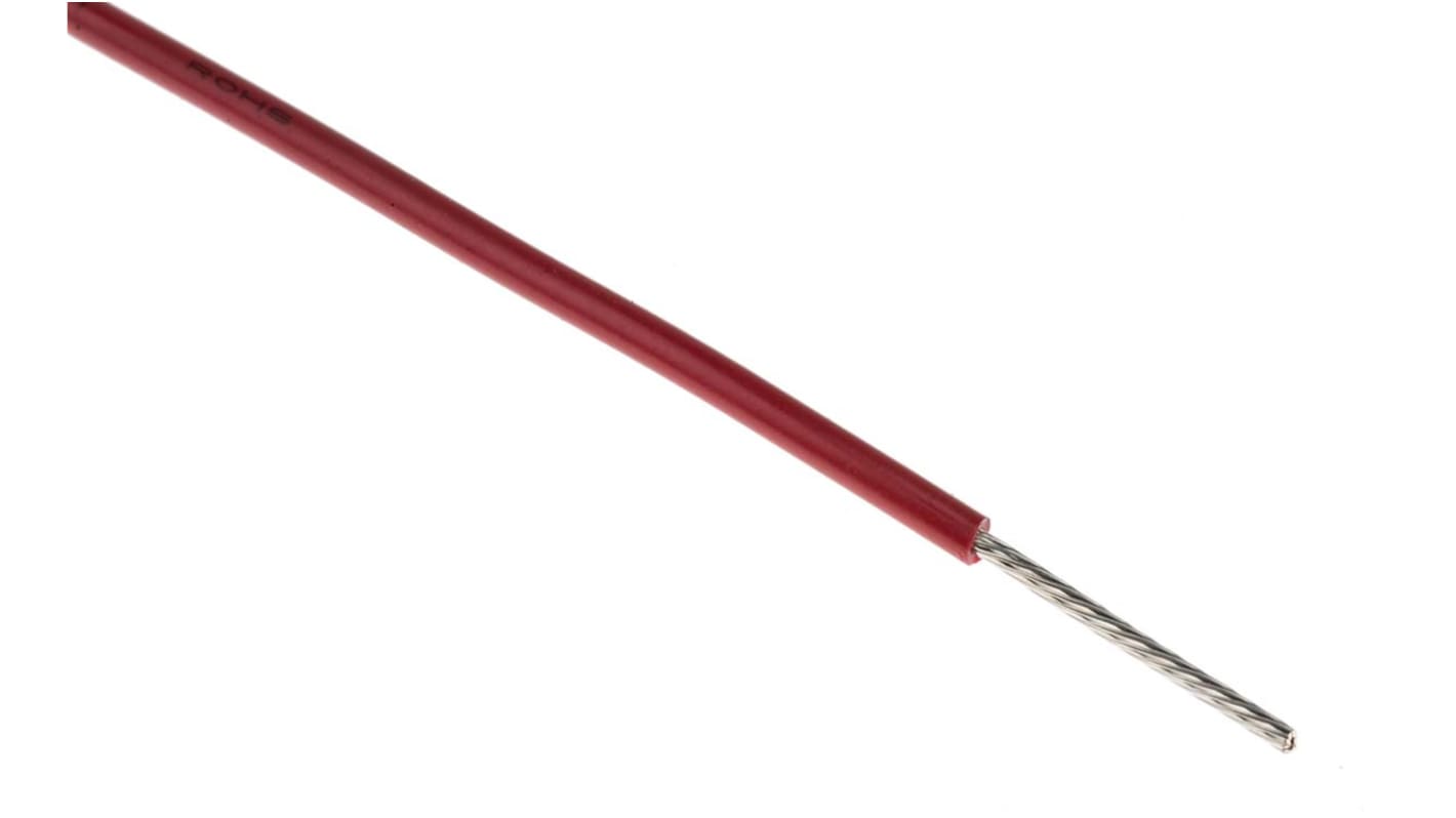 Alpha Wire Einzeladerleitung 0.51 mm², 20 AWG 305m Rot PVC isoliert Ø 1.75mm 10/0,25 mm Litzen UL1007