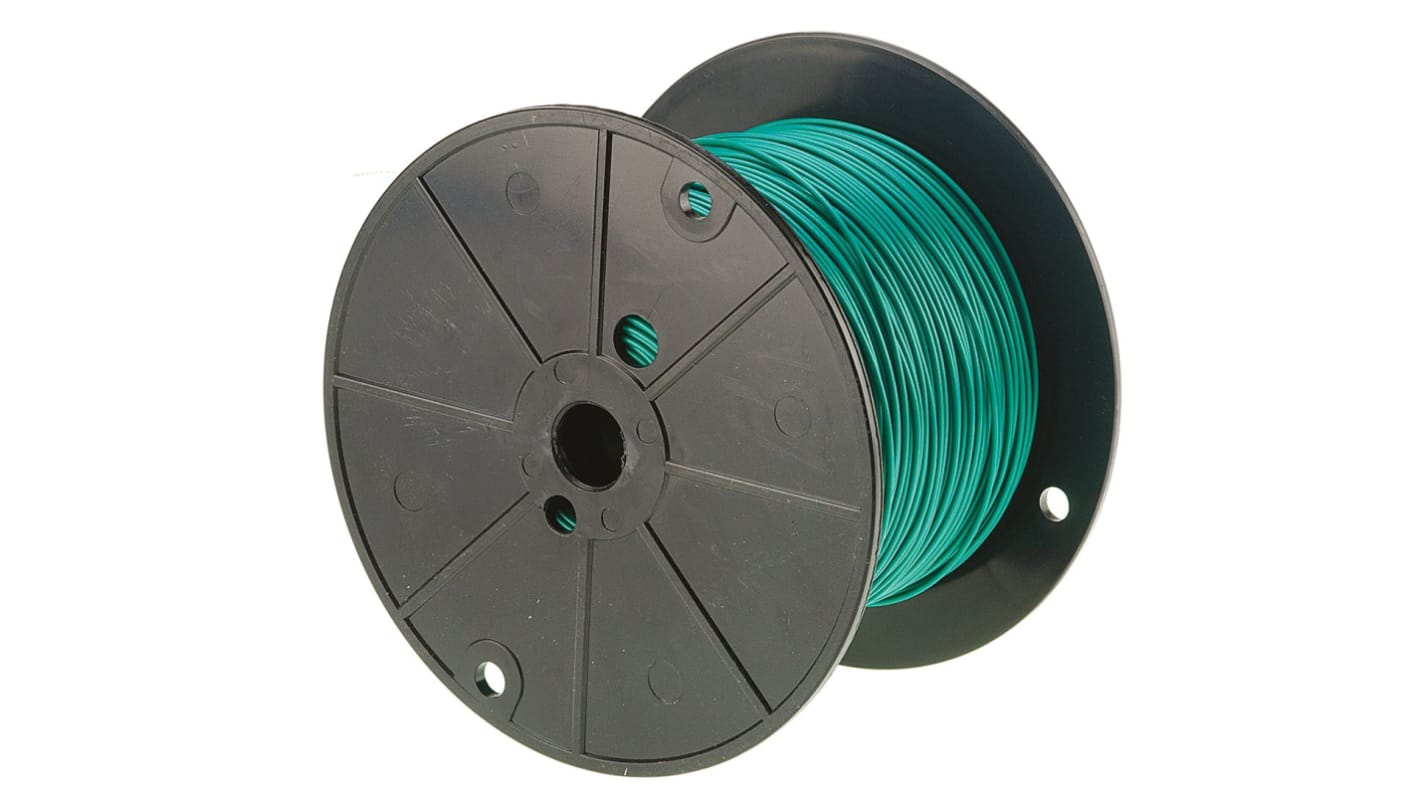 Alpha Wire Einzeladerleitung 0.51 mm², 20 AWG 305m Grün PVC isoliert Ø 1.75mm 10/0,25 mm Litzen UL1007