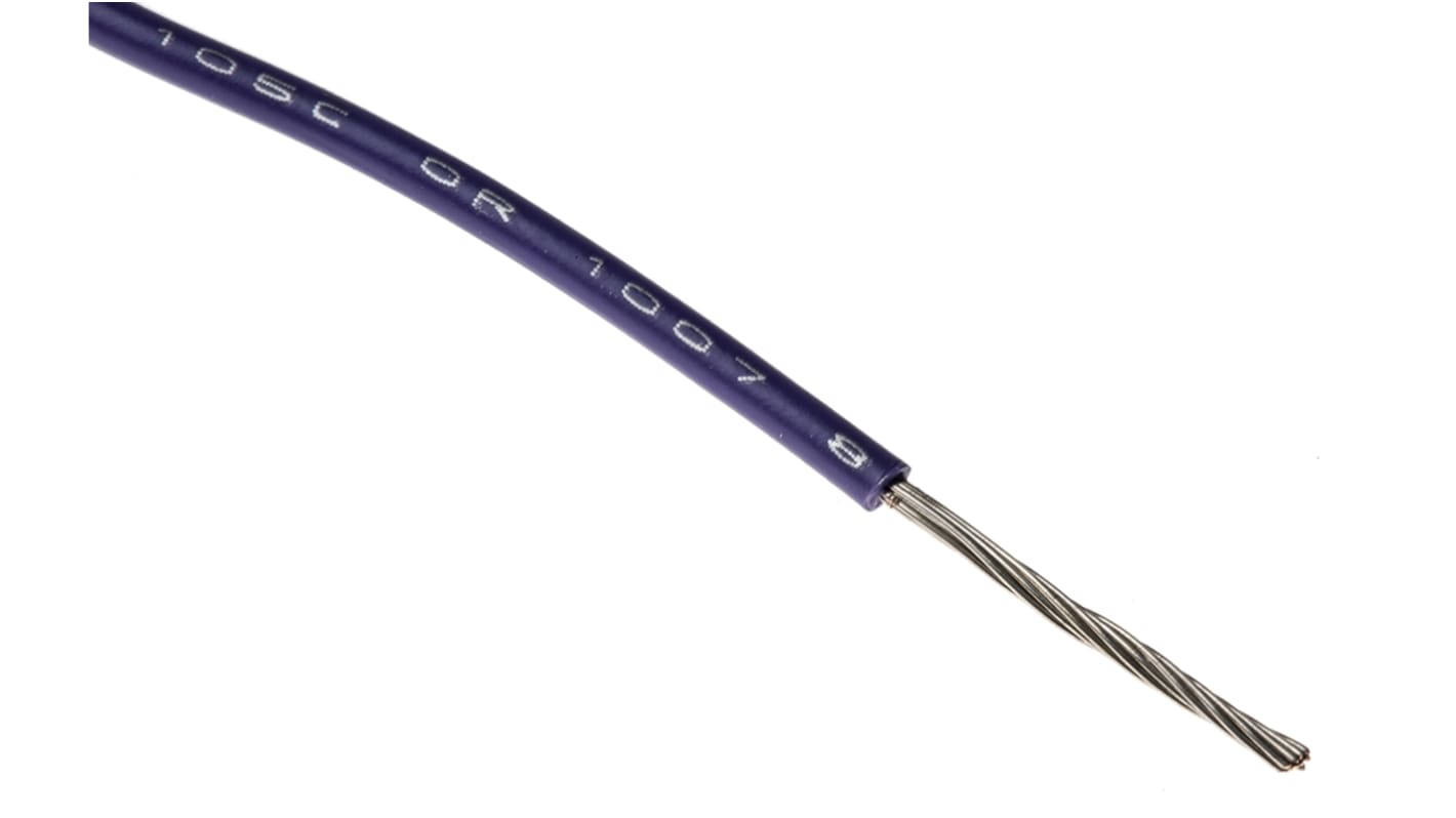 Fils de connexion Alpha Wire UL1007, Hook-up Wire PVC, 0,51 mm, Violet, 20 AWG, 305m, 300 V