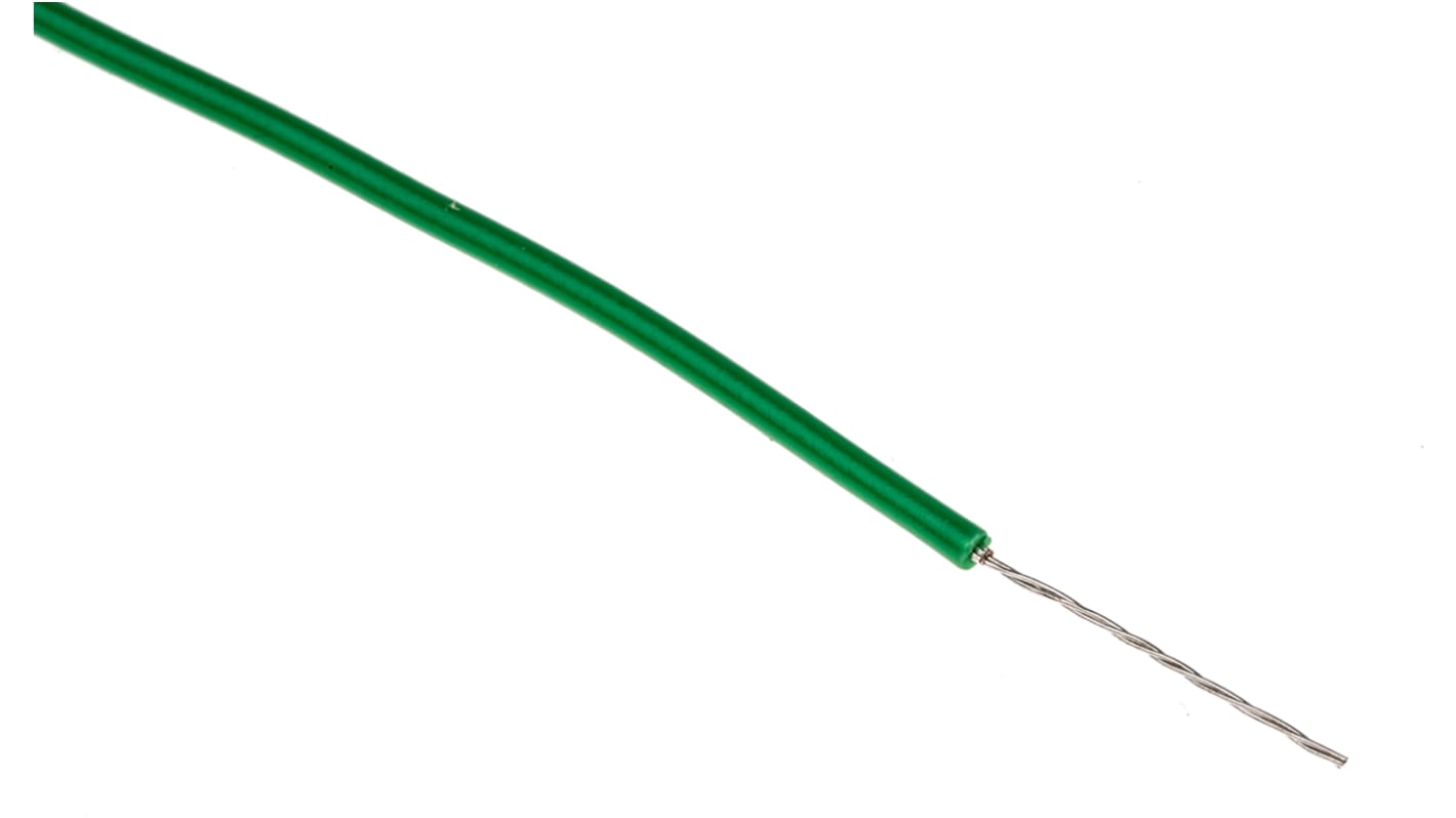 Alpha Wire Einzeladerleitung 0.23 mm², 24 AWG 304m Grün PVC isoliert Ø 1.42mm 7/0.20 mm Litzen UL1007