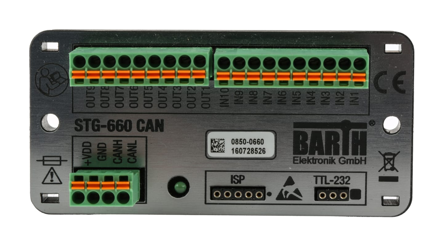 Moduł PLC We/Wy BARTH Mini-PLC Lococube 10 9 CAN, ICSP, RS-232 Analogowy, cyfrowy Cyfrowy, PWM, półprzewodnikowy