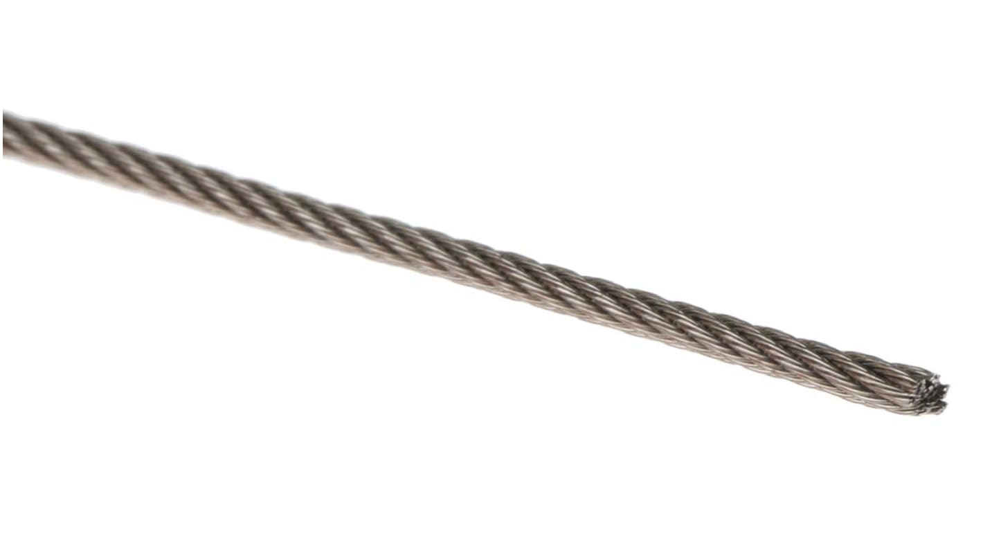 Câble métallique RS PRO en Acier inoxydable, câble 1,5 mm x 100m, 26kg