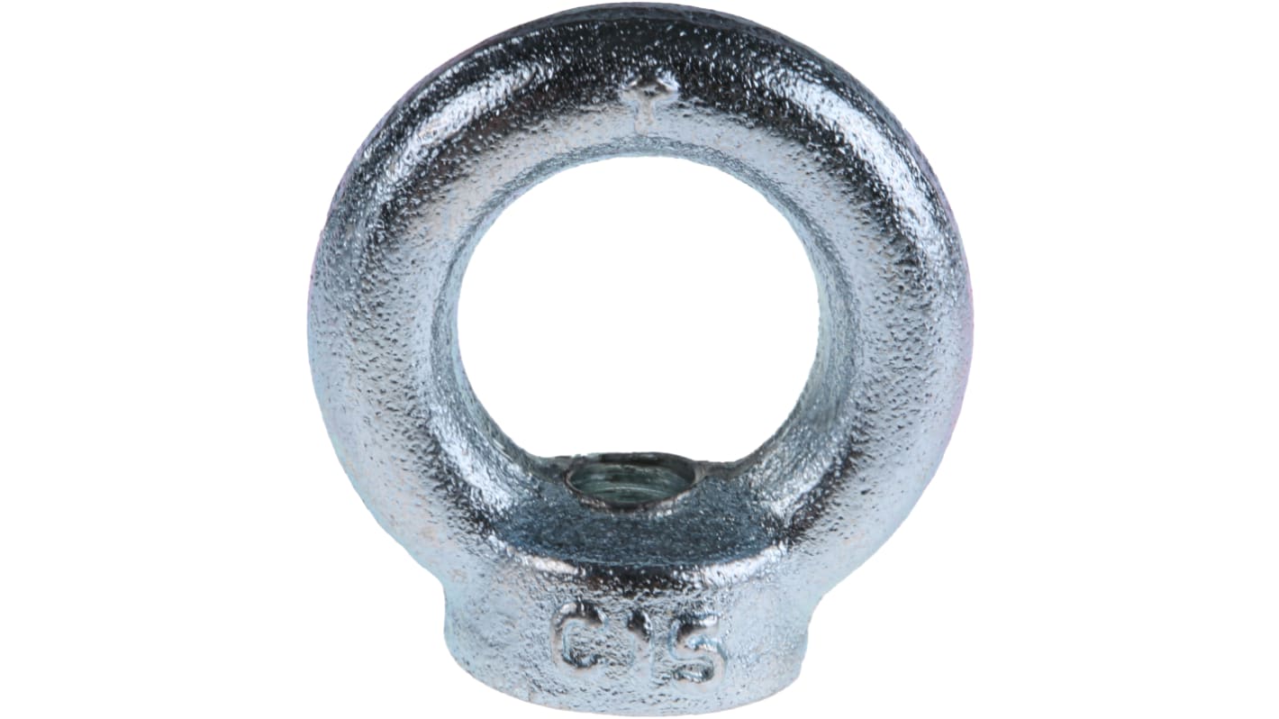 RS PRO Carbon Steel Eye Nut, M10 Thread, 25mm Internal Eye Diameter