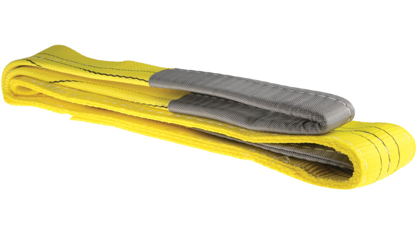 RS PRO 2m Yellow Lifting Sling Webbing, 3t