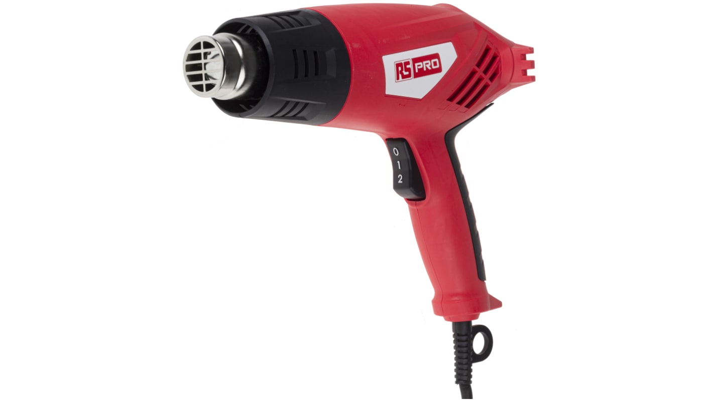 Pistola de calor RS PRO EOT0202, 240V 1.6kW, 500°C máx, Tipo C - EuroPlug