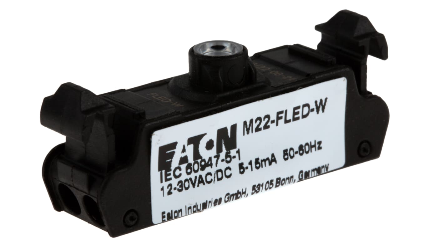 Eaton RMQ Titan M22 LED-Block Anzeigenblock LED Weiß beleuchtet, 30V ac/dc, Push-In