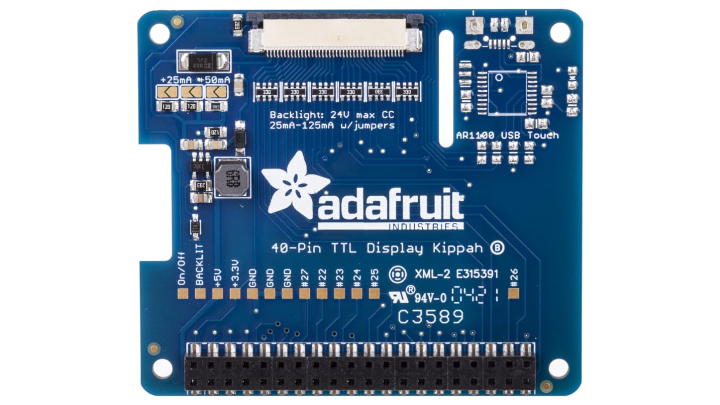 ADAFRUIT INDUSTRIES DPI TFT Kippah インターフェイスボード for Raspberry Pi 2454