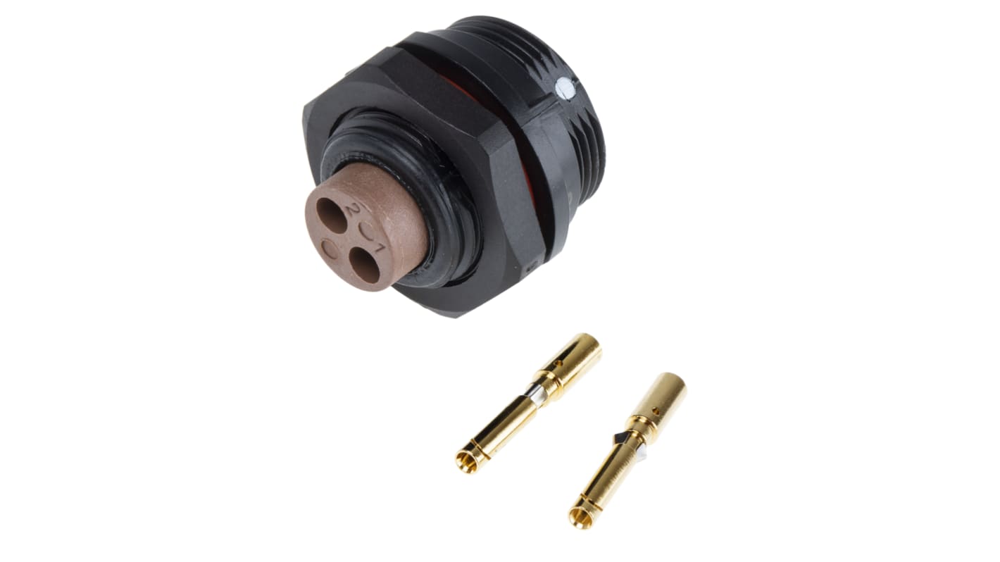 Conector circular RS PRO hembra de 2 vías hembra, Montaje en Panel, IP68