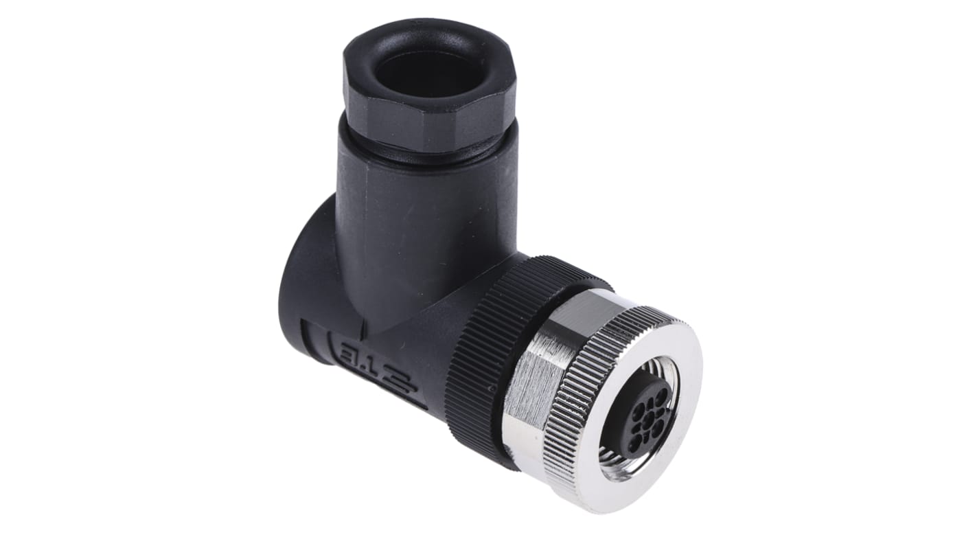 TE Connectivity Circular Connector, 4 Contacts, Cable Mount, M12 Connector, Socket, Female, IP67, T411 Series