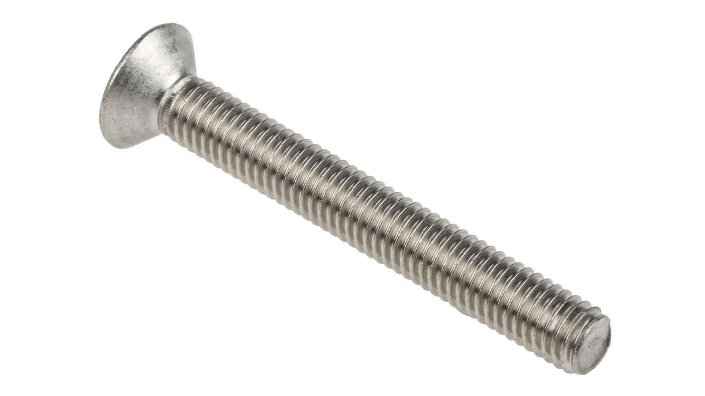 RS PRO Plain Stainless Steel Hex Socket Countersunk Screw, DIN 7991, M5 x 40mm