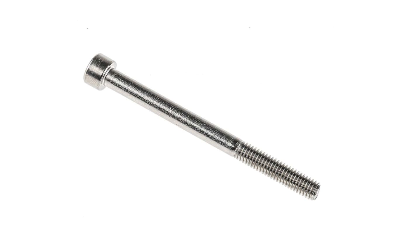 RS PRO Plain Stainless Steel Hex Socket Cap Screw, DIN 912, M5 x 60mm