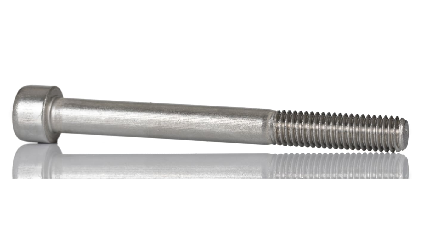 RS PRO Plain Stainless Steel Hex Socket Cap Screw, DIN 912, M8 x 80mm