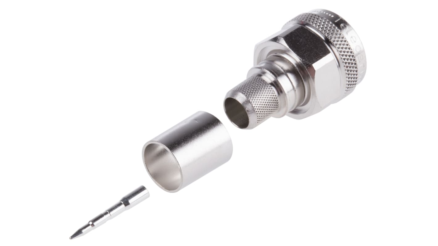 Telegartner Stecker Koaxialsteckverbinder N-Steckverbinder, Kabelmontage, Crimp-Anschluss, für RG213/U-Kabel, 50Ω,