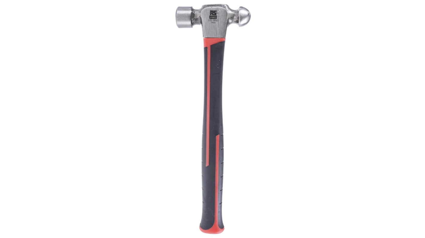 RS PRO Carbon Steel Ball-Pein Hammer with Fibreglass Handle, 450g