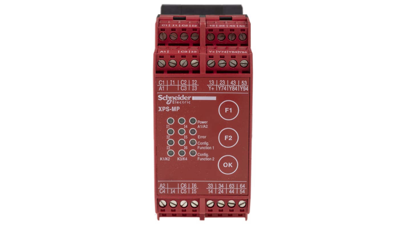 Relé de seguridad Schneider Electric Preventa XPS MP de 2 canales, para Parada de emergencia, Interruptor de