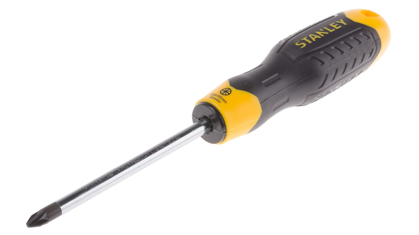 Stanley Pozidriv Screwdriver, PZ2 Tip, 100 mm Blade