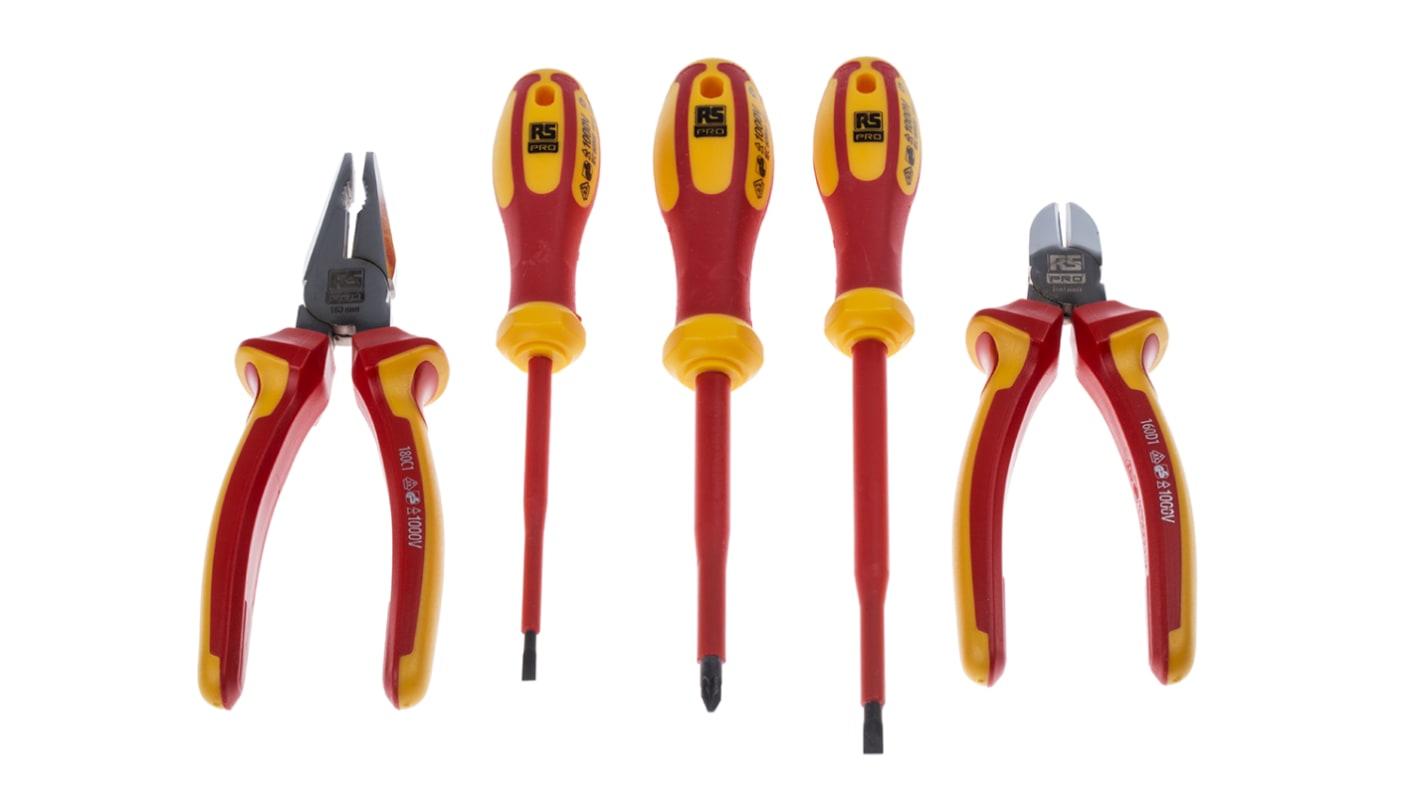 RS PRO 5-Piece Plier Set, 250 mm Overall